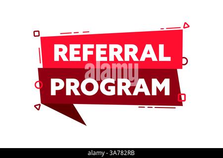 Sprechblase mit dem Wort Referral Program Red Label. Abbildung des Vektormaterials Stock Vektor
