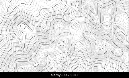 Hintergrund der topografischen Karte. Topo-Karte mit Höhe. Geografische Linie Bergresistenz. Abbildung des Vektormaterials Stock Vektor