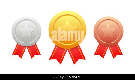 Siegermedaille. Prämienzeichen. Leistungsabzeichen. Goldener Stempel. „Best Choice“-Abzeichen. Abbildung des Vektormaterials Stock Vektor