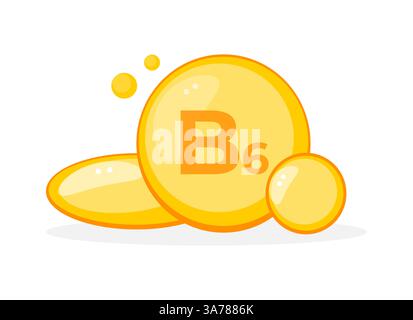 Helle Vitamin-B6-Moleküle Illustration, die Ernährungswissenschaft und Gesundheit hervorhebt Stock Vektor