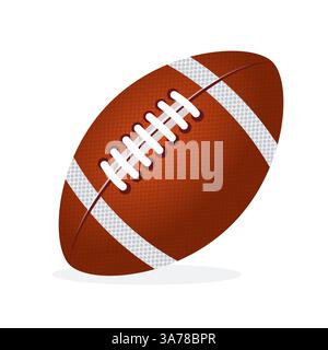 American Football Ball auf weißem Hintergrund. Vektorabbildung Stock Vektor