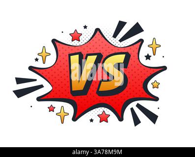 Im Gegensatz zum Logo, das aus Comicbüchern mit Rasterpunkten explodiert Stock Vektor