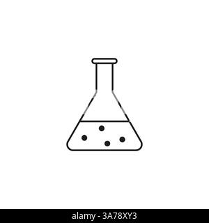 Symbol für Laborkolben. Symbol für chemische Experimente. Form der wissenschaftlichen Ausrüstung. Vektorabbildung. Stock Vektor