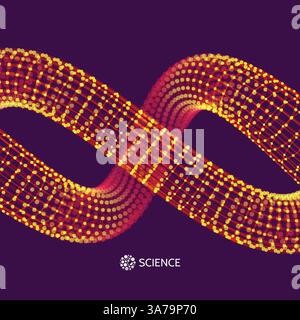 Spirale. 3D-Vektor Illustration. Drahtmodell Verbindung Struktur. Abstrakte dynamischen Hintergrund. Stock Vektor