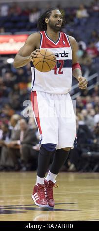 16. März 2013: Washington, DC, USA - Washington Wizards Center Nene (42) während der zweiten Hälfte des Spiels gegen die Phoenix Suns, gespielt im Verizon Center in Washington, D.C. am Samstag, 16. März 2013. (Bild: © Harry E. Walker/MCT/ZUMAPRESS.com) Stockfoto