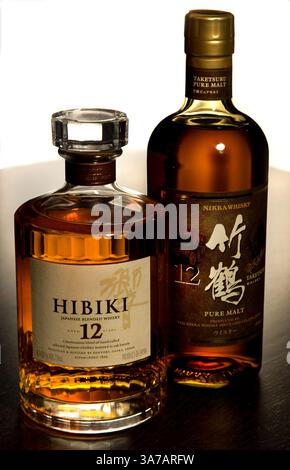 12. April 2013 – Chicago, IL, USA – der in Japan destillierte Whiskey ist fast 100 Jahre alt und wird weitgehend von den schottischen Methoden beeinflusst. (Bild: © Alex Garcia/MCT/ZUMAPRESS.com) Stockfoto