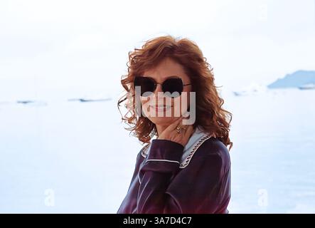 Hollywood-Star Susan Sarandon bei einer Vorführung ihres Films Thelma & Louise on the Beach während des Filmfestivals von Cannes, präsentiert von L'Oréal Paris 2017. Stockfoto