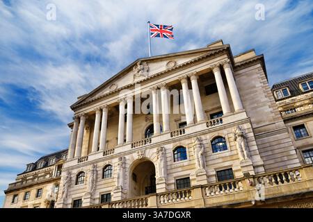 The Bank of England, Threadneedle Street; London, England, Vereinigtes Königreich Stockfoto