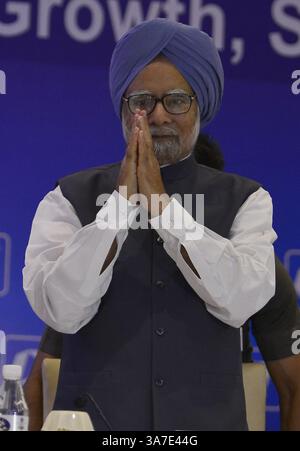 NEW DELHI, INDIEN - 3. APRIL: Premierminister Manmohan Singh auf der CII-Nationalkonferenz und Jahrestagung am 3. April 2013 in Neu Delhi. (Foto: Pankaj Nangia/India Today Group) *** Lokale Bildunterschrift *** Manmohan Singh (Kreditbild: © India Today/ZUMAPRESS.com) Stockfoto