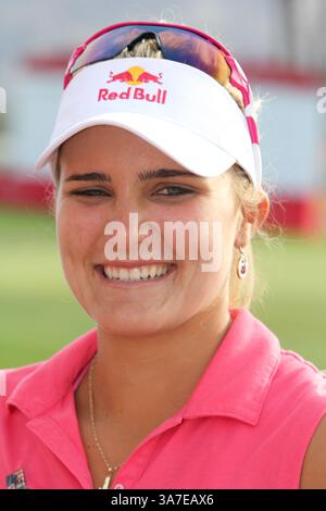 April 2013 - Rancho Mirage, Kalifornien, USA - LPGA Pro, LEXI THOMPSON während des Promi-am der Kraft Nabisco Championship LPGA Golf im Mission Hills Country Club. (Bild: © Dane Andrew/ZUMAPRESS.com) Stockfoto