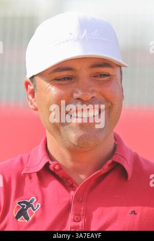 April 2013 - Rancho Mirage, Kalifornien, USA - ehemaliger Boxer OSCAR DE LA HOYA während des Promi-am der Kraft Nabisco Championship LPGA Golf im Mission Hills Country Club. (Bild: © Dane Andrew/ZUMAPRESS.com) Stockfoto