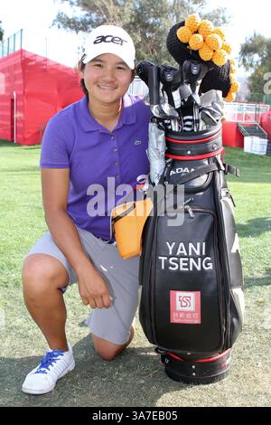 April 2013 - Rancho Mirage, Kalifornien, USA - ehemaliger Meisterschaftssieger, LPGA Pro, YANI TSENG während des Promi-am der Kraft Nabisco Championship LPGA Golf im Mission Hills Country Club (Bild: © Dane Andrew/ZUMAPRESS.com) Stockfoto