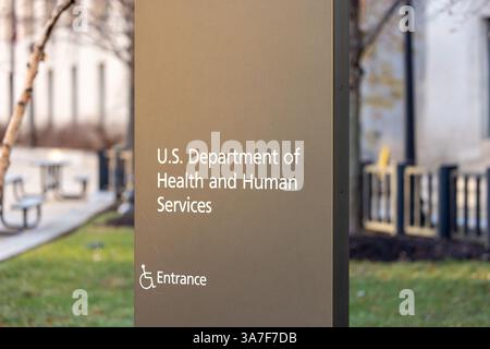 Hauptquartier unterzeichnen US Department of Health and Human Services - HHS Stockfoto