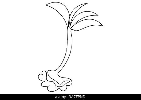 Ecology Sustainable Continuous One Line Art und Out Line Vektor Symbol Stock Vektor