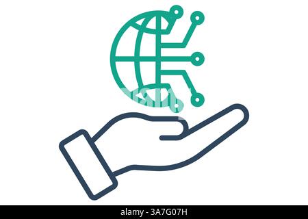 Symbol für digitales Asset. Liniensymbolstil. Symbol für digitales Marketing. Vektorillustration für Geschäftselemente Stock Vektor