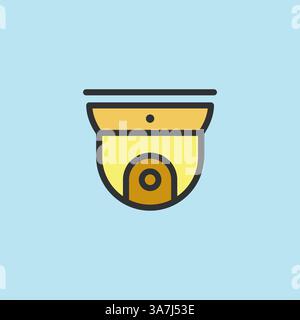 CCTV-Symbol, Videoüberwachung im flachen Farbstil, Linear-Kamera zur Verwendung von Logo und anderem Design Stock Vektor