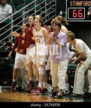 16. November 2012: Honolulu, HI, Vereinigte Staaten von Amerika - 16. November 2012: Die Stanford Bank feiert während des Jack in the Box Rainbow Wahine Classic gegen die Baylor Bears im Stan Sheriff Center in Honolulu, HI. (Bild: © Michael Sullivan/Cal Sport Media/ZUMAPRESS.com) Stockfoto