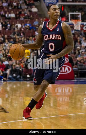 21. Dezember 2012: Atlanta Hawks Point Guard Jeff Teague (0) im NBA-Spiel zwischen den Atlanta Hawks und den Philadelphia 76ers im Wells Fargo Center in Philadelphia, Pennsylvania. The Philadelphia 76ers Beat the Atlanta Hawks, 99-80.(Bild: © Chris Szagola/Cal Sport Media/ZUMAPRESS.com) Stockfoto