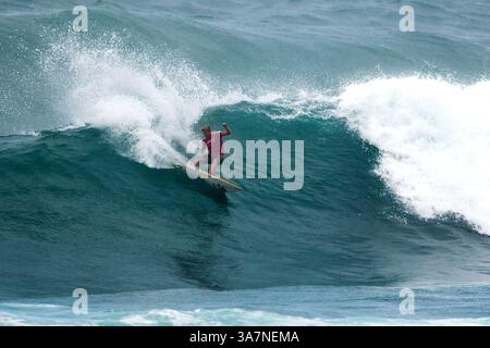3. Dezember 2012 - O'ahu, Hawaii, USA - JOHN FLORENCE aus Oahu, Hawaii, stieg in Runde 4 des VANS World Cup of Surfing am Sunset Beach ein. (Kreditbild: © Kelly Cestari/ASP-Covered Images/ZUMAPRESS.com) Stockfoto