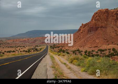 USA, Südwesten, New Mexico, Abiquiú, Ghost Ranch, Autobahn 84 Stockfoto