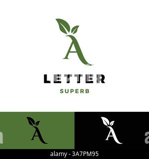 Initial Letter A Leaf Symbol Logo Design Vorlage Stock Vektor