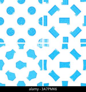 Nahtloses Muster von verschiedenen Formen Swimmingpools auf weißem Hintergrund Stock Vektor