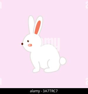 Niedliches Häschen-Illustration-Symbol von Ostern Stock Vektor