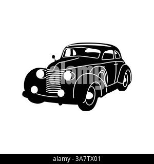 Oldtimer Silhouette Vektor: Klassische Retro Auto Illustration für Automobil & Nostalgie Design Stock Vektor