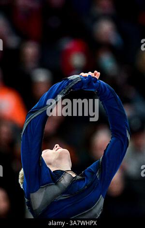 Ilia MALININ (USA), während des Men Short Program, bei der ISU World Figure Skating Championships 2025, am 27. März 2025 in Boston, USA. Quelle: Raniero Corbelletti/AFLO/Alamy Live News Stockfoto