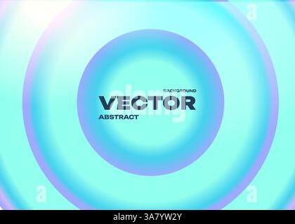 Aqua Konzentrischer Hintergrund Glatt Kreisglühen Stock Vektor