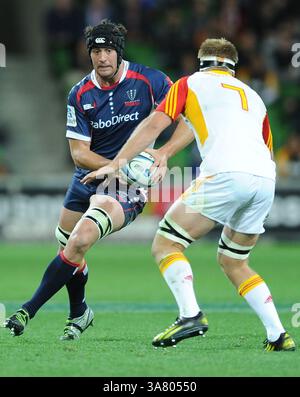 3. Mai 2013 - Melbourne, Victoria, Australien - Cadeyrn Neville von den Melbourne Rebels im 12. Runde Spiel zwischen den Melbourne Rebels und den Waikato Chiefs während der Super XV Saison 2013 im AAMI Park, Melbourne, Australien. (Kreditbild: © Theo Karanikos/ZUMAPRESS.com) Stockfoto