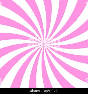 Rosafarbene Spiralstrahlen. Abstraktes hypnotisches Muster. Dynamischer Burst-Effekt. Vektorfarbener Hintergrund. Stock Vektor