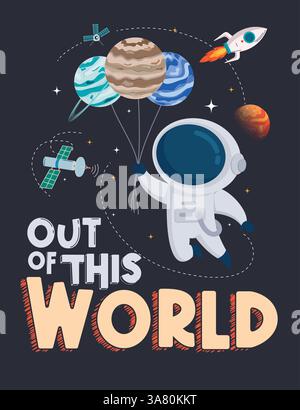 Clipart mit T-Shirt-Motiv. Bedruckbares Hemd Weltraum Clip Art Design für Mode, Freizeitkleidung und Grafik T-Shirt stilvolle Kleidung Kleidung Vektor Stock Vektor