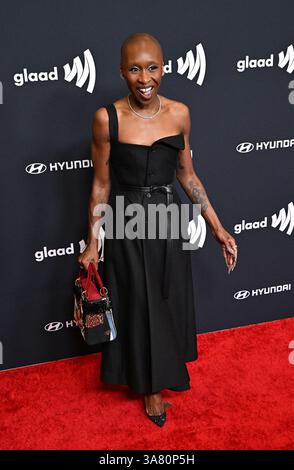 Beverly Hills, USA. März 2025. Cynthia Erivo kam am 27. März 2025 zu den 36. Jährlichen GLAAD Media Awards im Beverly Hilton Hotel in Beverly Hills, CA. © Starbuck/AFF-USA.com Credit: AFF/Alamy Live News Stockfoto