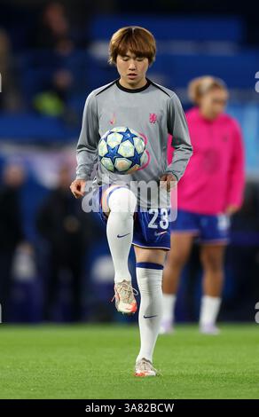 London, Großbritannien. März 2025. Maika Hamano von Chelsea während des Spiels der UEFA Women's Champions League in Stamford Bridge, London. Der Bildnachweis sollte lauten: David Klein/Sportimage Credit: Sportimage Ltd/Alamy Live News Stockfoto