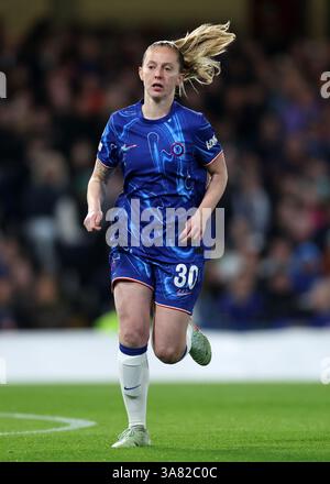 London, Großbritannien. März 2025. Keira Walsh aus Chelsea während des Spiels der UEFA Women's Champions League in Stamford Bridge, London. Der Bildnachweis sollte lauten: David Klein/Sportimage Credit: Sportimage Ltd/Alamy Live News Stockfoto