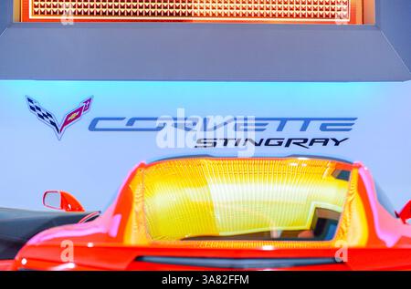 Februar 2013 – Chicago, Illinois, USA – die Chevrolet Corvette Stingray 2014 auf der Chicago Auto Show 2013 im McCormick Place Convention Center. (Bild: © Robin Alam/ZUMAPRESS.com) Stockfoto