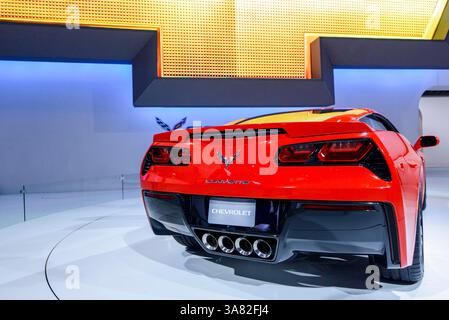 Februar 2013 – Chicago, Illinois, USA – die Chevrolet Corvette Stingray 2014 auf der Chicago Auto Show 2013 im McCormick Place Convention Center. (Bild: © Robin Alam/ZUMAPRESS.com) Stockfoto