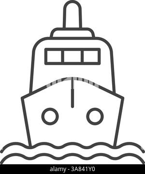 Gefäßsymbol in flacher Linienführung. Vektorillustration auf isoliertem Hintergrund senden. Verkehrsschild Geschäftskonzept. Stock Vektor