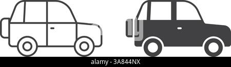 SUV-Car-Ikone im flachen Stil. Automobilvektorillustration auf isoliertem Hintergrund. Verkehrsschild Geschäftskonzept. Stock Vektor