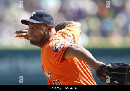 15. Mai 2013 - Detroit, MI, USA - Jose Veras von Houston Astros spielt 7-5 am Mittwoch, den 15. Mai 2013, im neunten Inning eines Sieges gegen die Detroit Tigers im Comerica Park in Detroit, Michigan. (Bild: © Julian H. Gonzalez/MCT/ZUMAPRESS.com) Stockfoto