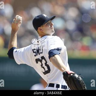 15. Mai 2013 - Detroit, MI, USA - die Detroit Tigers' Drew Smyly-Plätze im achten Inning gegen die Houston Astros im Comerica Park in Detroit, Michigan, am Mittwoch, den 15. Mai 2013. Houston gewann mit 7:5. (Bild: © Julian H. Gonzalez/MCT/ZUMAPRESS.com) Stockfoto