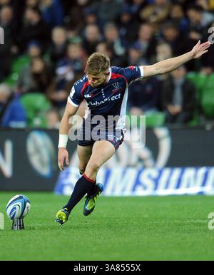 17. Mai 2013 - Melbourne, Victoria, Australien - Jason Woodward von den Rebellen in Aktion während des 14. Runde-Spiels zwischen den Rebellen und den Stormers während der Super XV-Saison 2013 im AAMI Park, Melbourne, Australien. (Kreditbild: © Theo Karanikos/ZUMAPRESS.com) Stockfoto