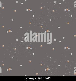 Muster mit Aquarellabbildungen Retro-Holzwürfel auf farbigem grauen Hintergrund. Nahtloser Druck im Vintage-Stil für Design, Stoff und Kinder Stockfoto