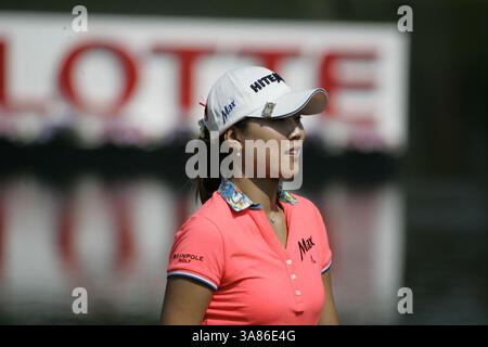 20. April 2013 – Kapolei, HI, USA – 20. April 2013: Hee Kyung Seo während der letzten Runde der Lotte Championship 2013, präsentiert von J Golf im Ko Olina Golf Club. (Bild: © Michael Sullivan/Cal Sport Media/ZUMAPRESS.com) Stockfoto