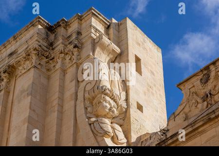 Kunstvolles Gebäude in Valletta, Valletta, Malta Stockfoto