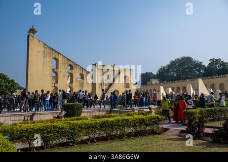 Astronomische Instrumente von Jantar Mantar, UNESCO, Jaipur, Rajasthan, Indien Stockfoto