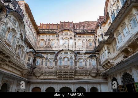 Mehrangarh Fort, Jodhpur, Rajasthan, Indien Stockfoto