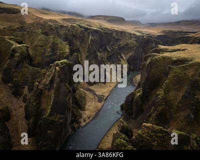 Fjadrargljufur Canyon, Süd-Island Stockfoto