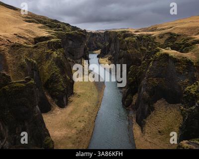 Fjadrargljufur Canyon, Süd-Island Stockfoto